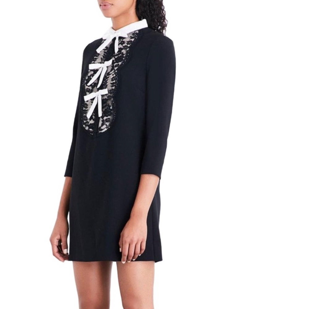 Sandro Black Sheath with Silk Bow Detail